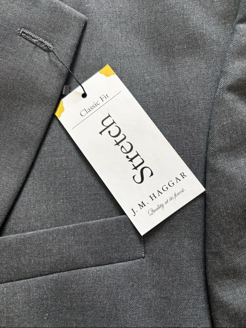 J.M. Haggar Men's Classic Fit Stretch Suit Jacket in Dark Gray Heather